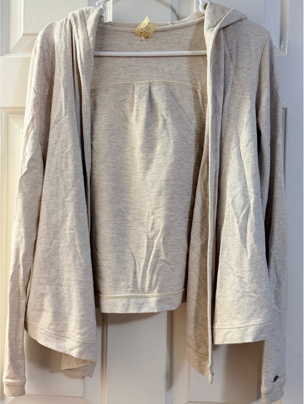 Calia by Carrie Underwood Women's Light Beige Hooded Open Cardigan, Size Small - Picture 6 of 6